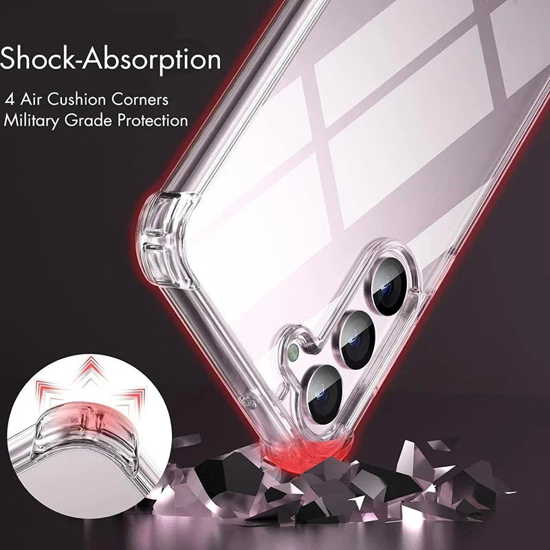 Hybrid Shockproof Case for Samsung Galaxy S25 FE S24 S23 S21 S22 Plus Ultra  Clear Hard Case for Samsung A56 A36 A54 A34 A53 A33 - ZOOMNSTORE