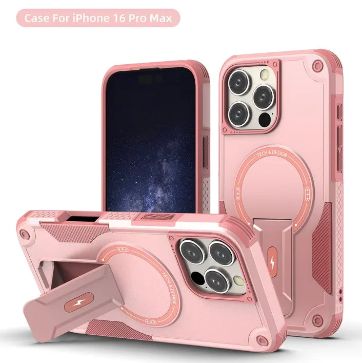 Shockproof Magnetic Phone Case with Stand for iPhone 151617 Pro Max Plus - ZOOMNSTORE
