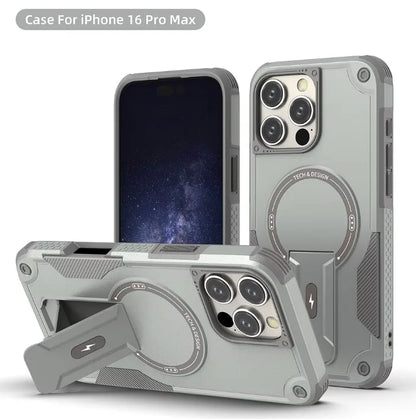 Shockproof Magnetic Phone Case with Stand for iPhone 151617 Pro Max Plus - ZOOMNSTORE