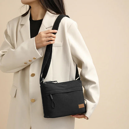 Shoulder Crossbody Bag - Women's Canvas Handbag With Multi-Pocket Purse & Zipper Closure - ZOOMNSTORE