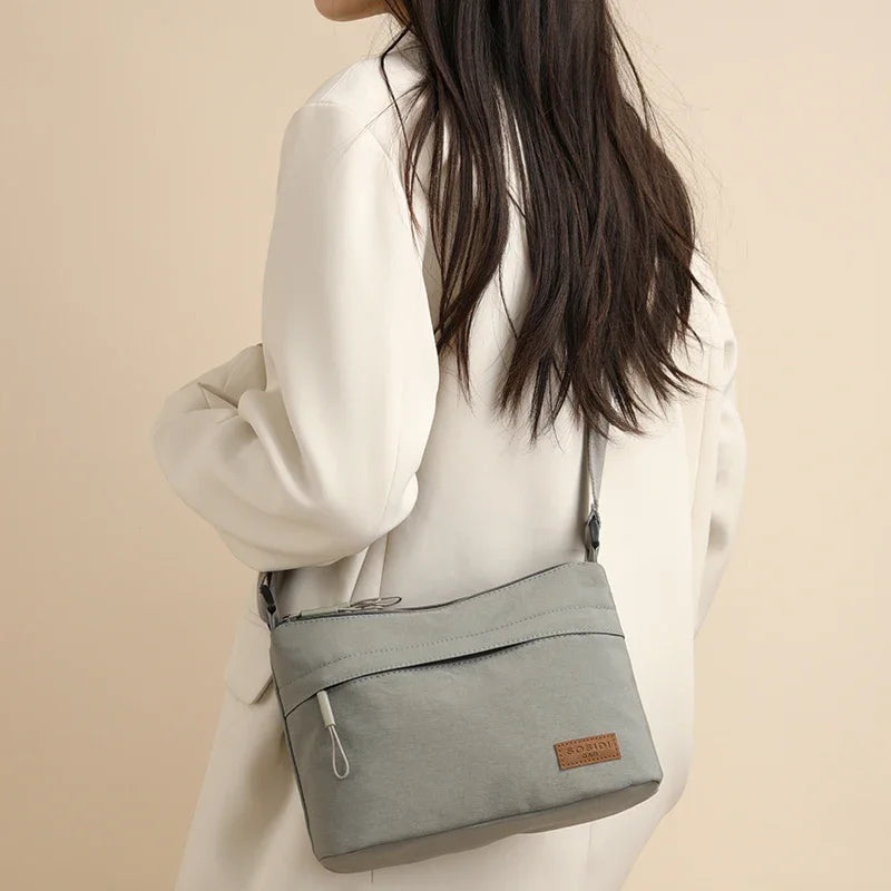 Shoulder Crossbody Bag - Women's Canvas Handbag With Multi-Pocket Purse & Zipper Closure - ZOOMNSTORE