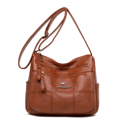 Leather Crossbody Bag for Women - Stylish Many Pockets Messenger Handbag 2024 - ZOOMNSTORE