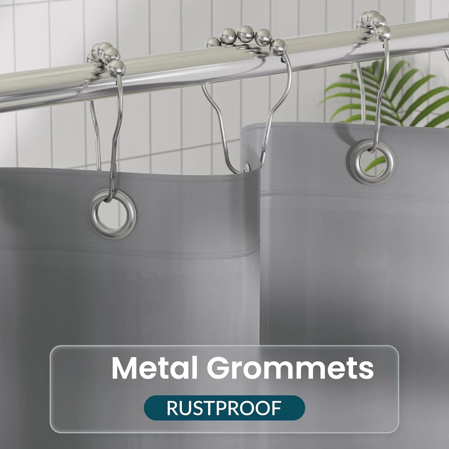 Lightweight Waterproof Shower Curtain Liner with Magnets  Rustproof Grommets - ZOOMNSTORE