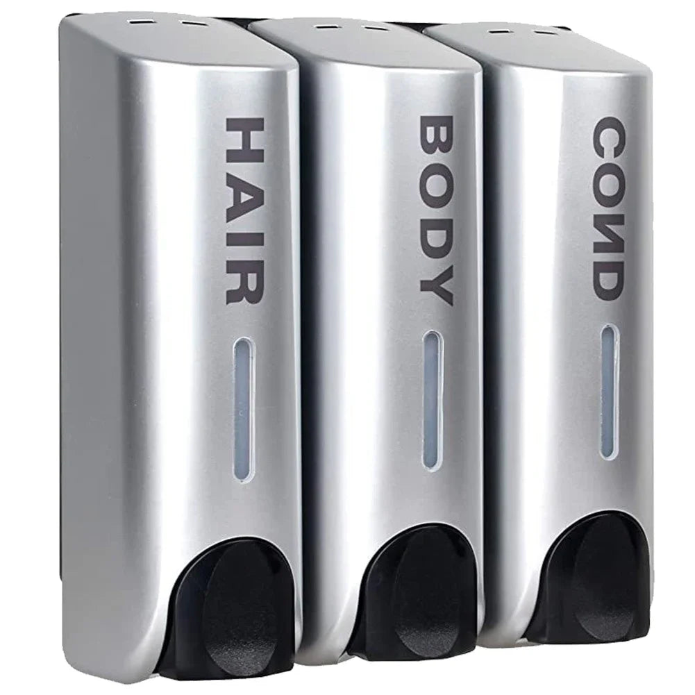 350ML Shower and Lotion Dispenser Waterproof Shampoo Shower Gel Container Wall Mount with Clear Window for Home Hotel Restaurant - ZOOMNSTORE