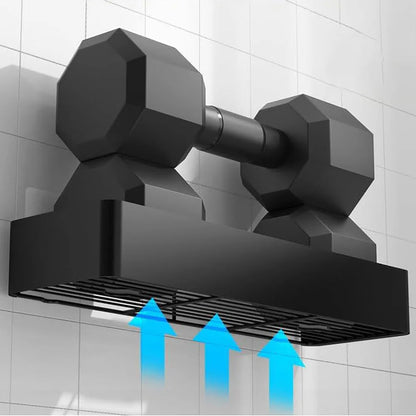 Black Shower Storage Rack - Wall-Mounted Bathroom Organizer Shelf with Hooks - ZOOMNSTORE