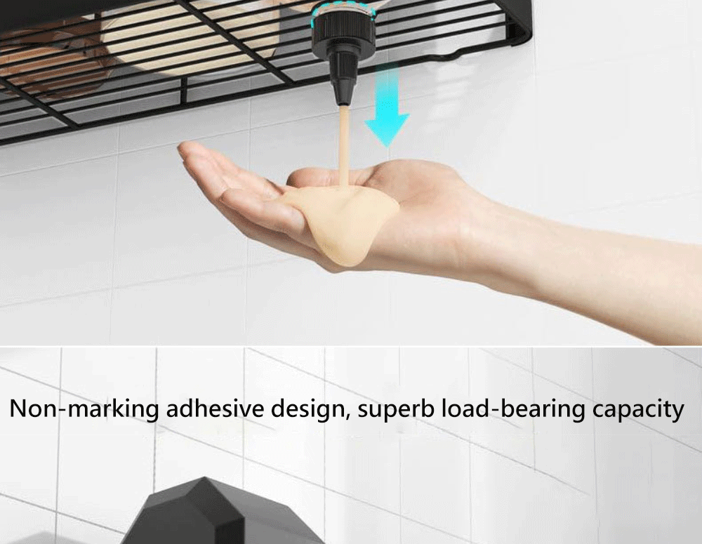 Black Shower Storage Rack - Wall-Mounted Bathroom Organizer Shelf with Hooks - ZOOMNSTORE