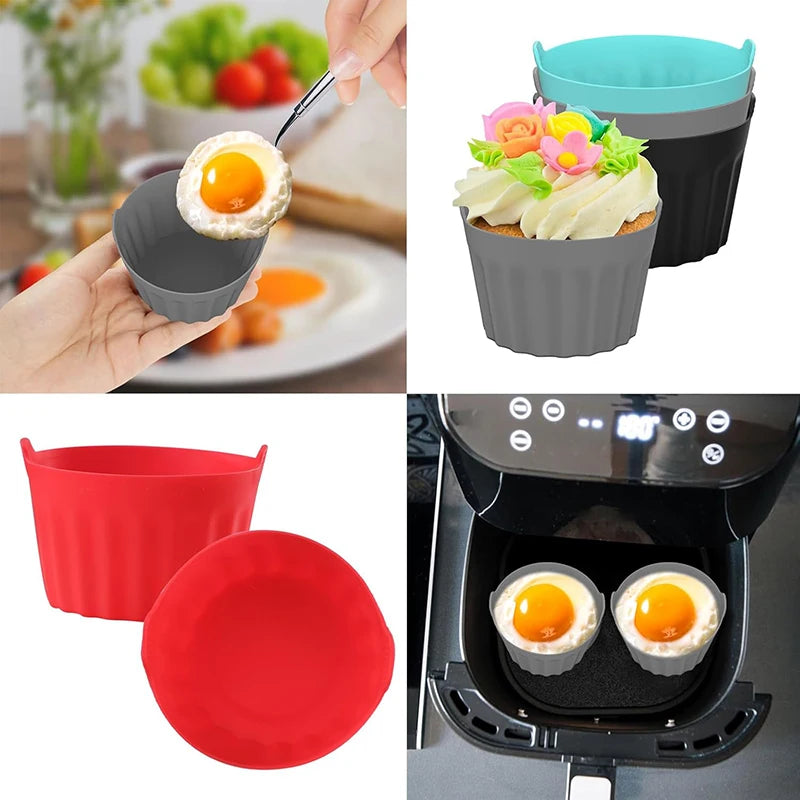 Silicone Air Fryer Mold | Eco Friendly Bakeware - Muffin Cup & Egg Tart Mold Set - ZOOMNSTORE