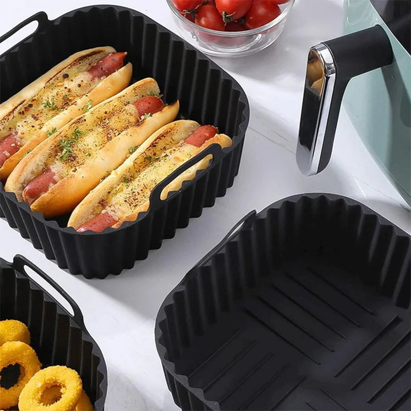 Silicone Air Fryer Tray - Non-Stick Baking Molds & Grill Rack for COSORI 5.5L, 6L - ZOOMNSTORE