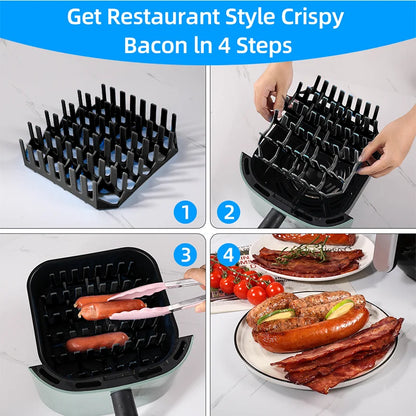 Silicone Air Fryer Tray - Non-Stick Baking Molds & Grill Rack for COSORI 5.5L, 6L - ZOOMNSTORE