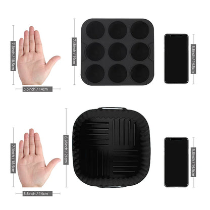 Silicone Air Fryer Tray - Non-Stick Baking Molds & Grill Rack for COSORI 5.5L, 6L - ZOOMNSTORE