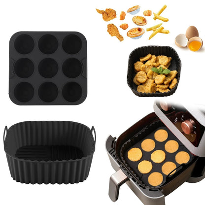 Silicone Air Fryer Tray - Non-Stick Baking Molds & Grill Rack for COSORI 5.5L, 6L - ZOOMNSTORE