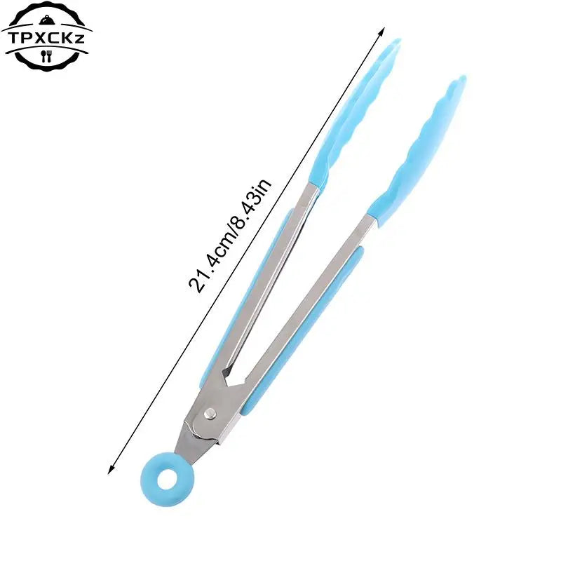 Silicone BBQ Grilling Tongs - Non-Stick Stainless Steel Kitchen Tools - ZOOMNSTORE