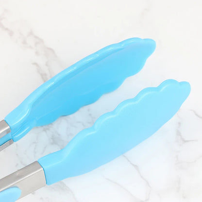 Silicone BBQ Grilling Tongs - Non-Stick Stainless Steel Kitchen Tools - ZOOMNSTORE