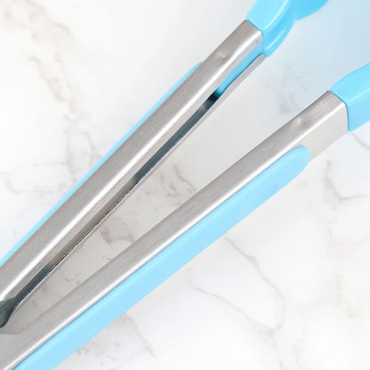 Silicone BBQ Grilling Tongs - Non-Stick Stainless Steel Kitchen Tools - ZOOMNSTORE