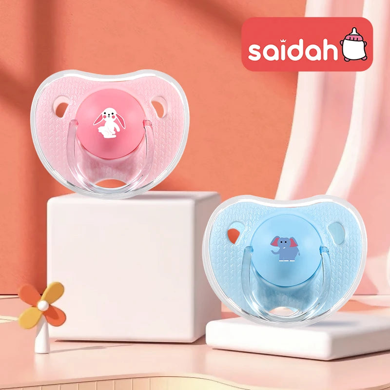 Silicone Baby Pacifier - Cartoon Pattern Thumb Shape Toddler Teething Soother - ZOOMNSTORE