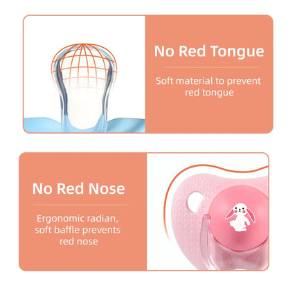 Silicone Baby Pacifier - Cartoon Pattern Thumb Shape Toddler Teething Soother - ZOOMNSTORE