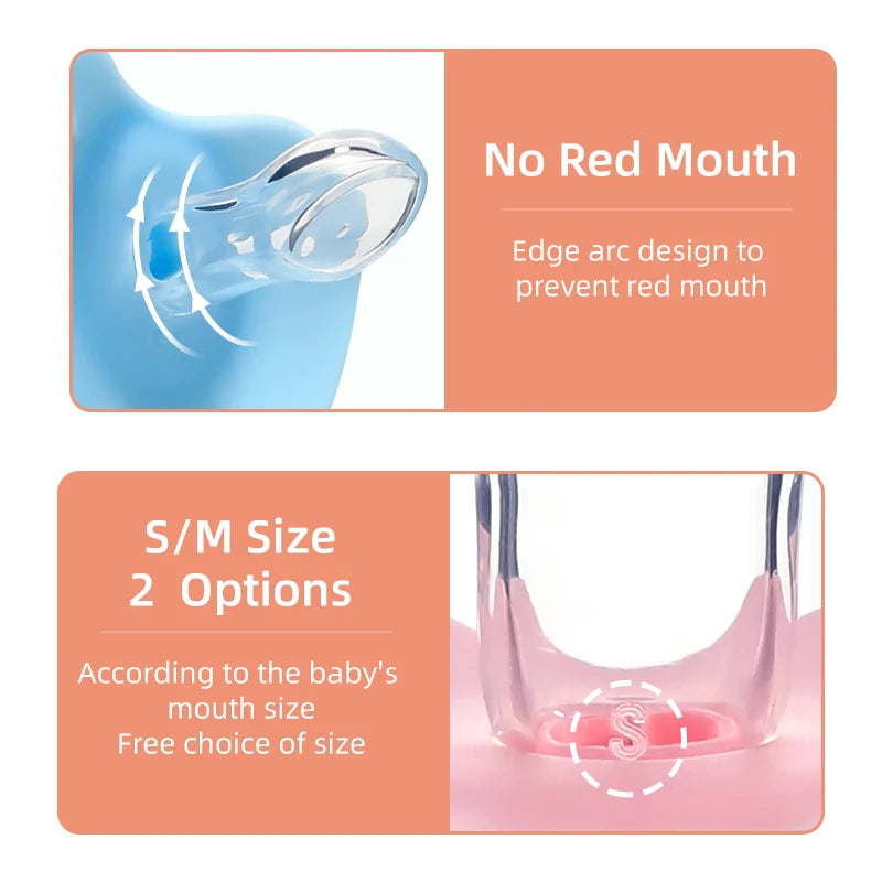 Silicone Baby Pacifier - Cartoon Pattern Thumb Shape Toddler Teething Soother - ZOOMNSTORE