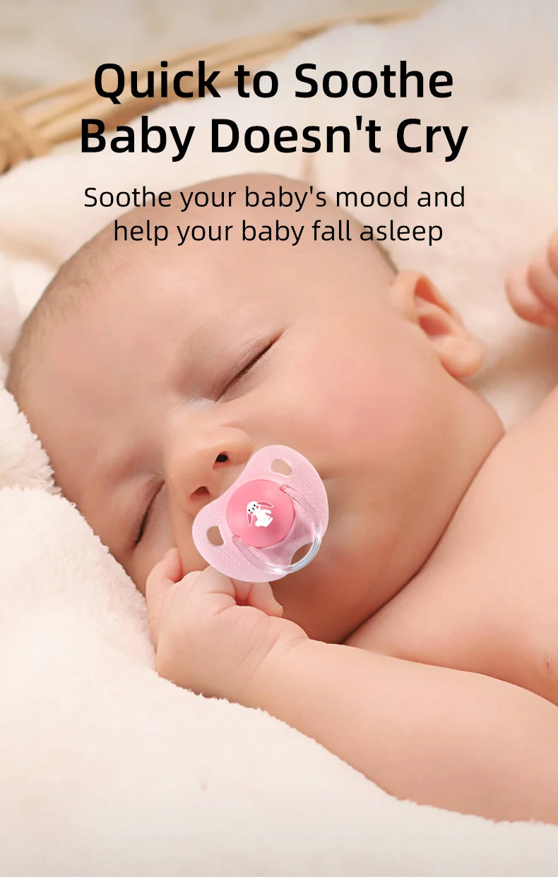 Silicone Baby Pacifier - Cartoon Pattern Thumb Shape Toddler Teething Soother - ZOOMNSTORE