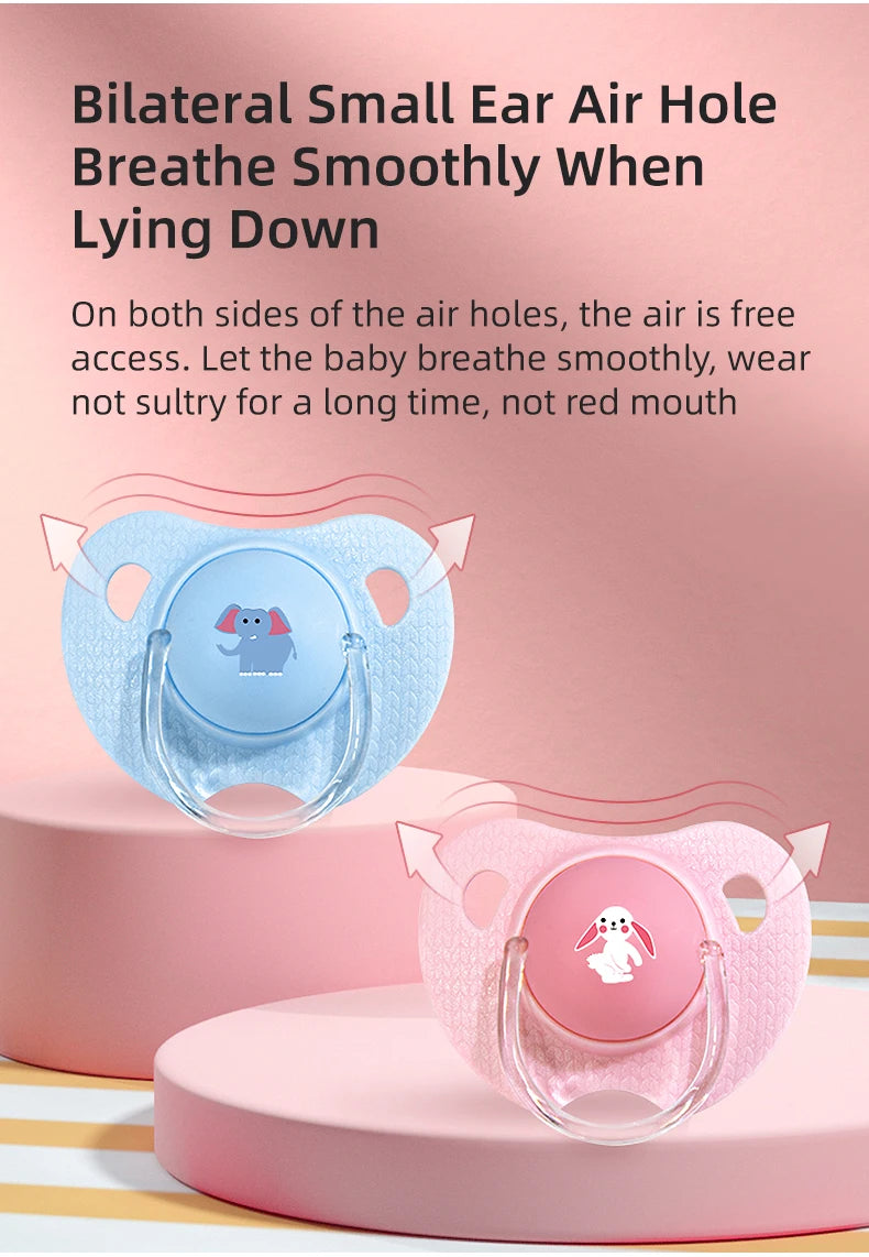 Silicone Baby Pacifier - Cartoon Pattern Thumb Shape Toddler Teething Soother - ZOOMNSTORE