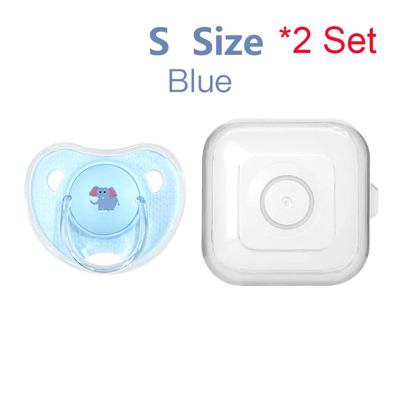 Silicone Baby Pacifier - Cartoon Pattern Thumb Shape Toddler Teething Soother - ZOOMNSTORE