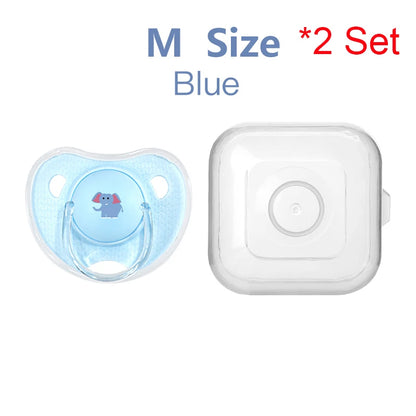 Silicone Baby Pacifier - Cartoon Pattern Thumb Shape Toddler Teething Soother - ZOOMNSTORE