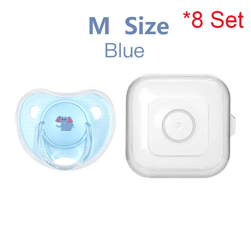 Silicone Baby Pacifier - Cartoon Pattern Thumb Shape Toddler Teething Soother - ZOOMNSTORE