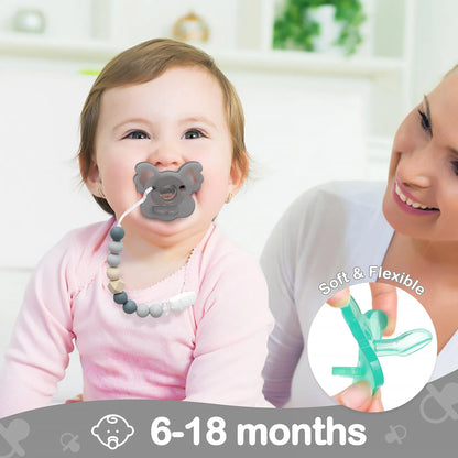 Silicone Baby Pacifier - TYRY.HU Koala Soother, BPA Free Food Grade Silicone Nipple - ZOOMNSTORE