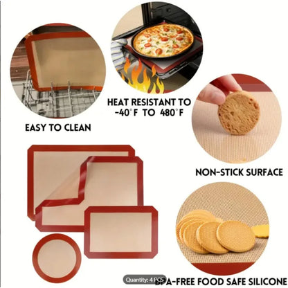 Silicone Baking Mat - Nonstick Macaron Pastry Sheet | Professional Bake Pan Liner - ZOOMNSTORE