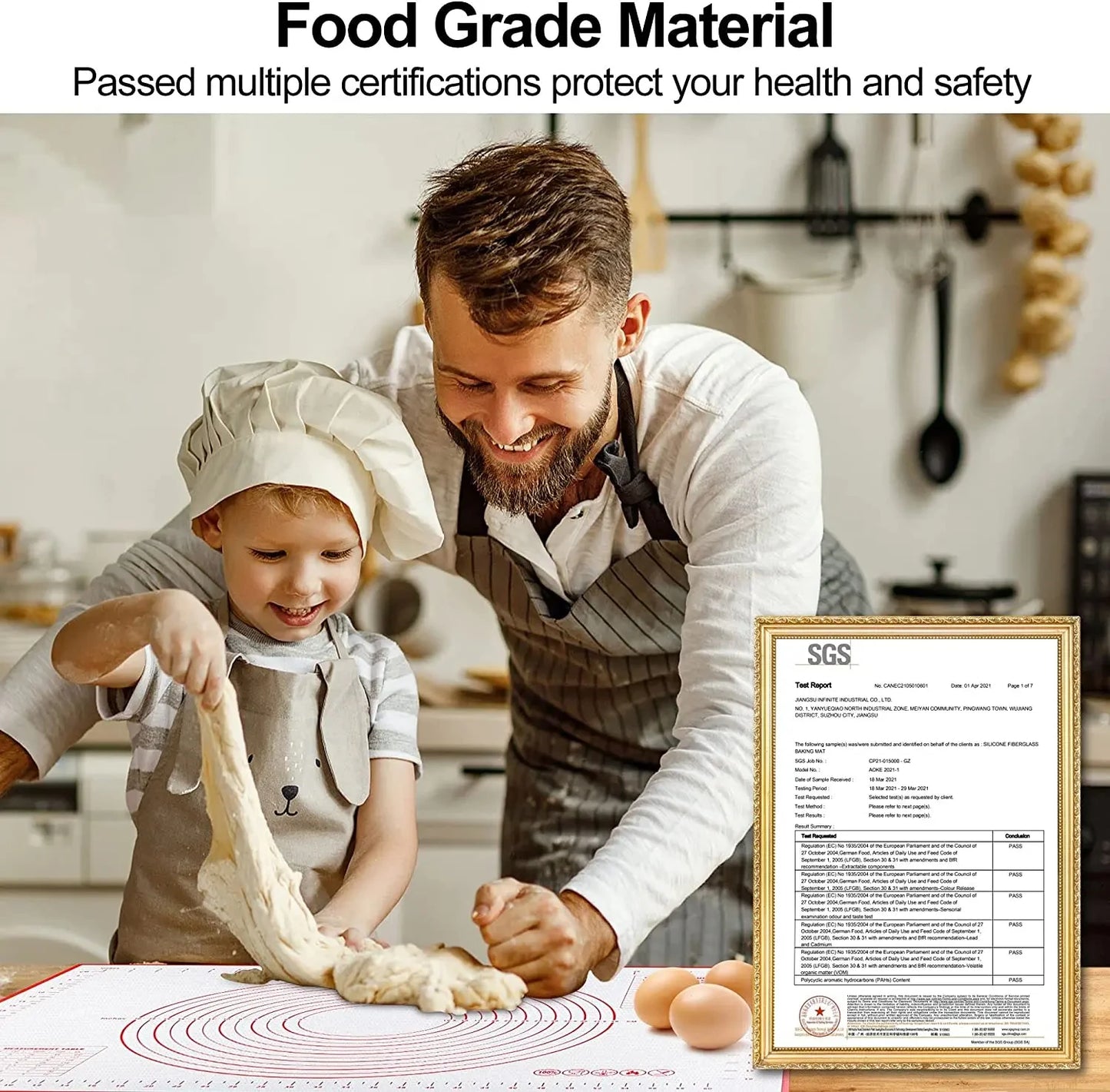 Silicone Baking Mat - Oversize Non Stick Pastry Rolling Mat For Pizza Dough - ZOOMNSTORE