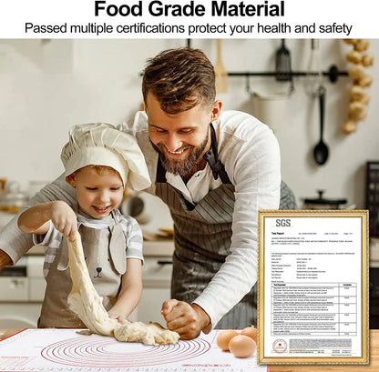 Silicone Baking Mat - Oversize Non Stick Pastry Rolling Mat For Pizza Dough - ZOOMNSTORE