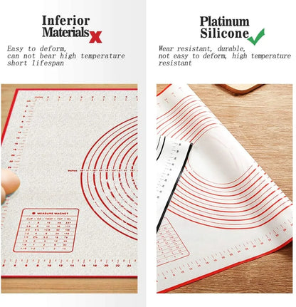 Silicone Baking Mat - Oversize Non Stick Pastry Rolling Mat For Pizza Dough - ZOOMNSTORE