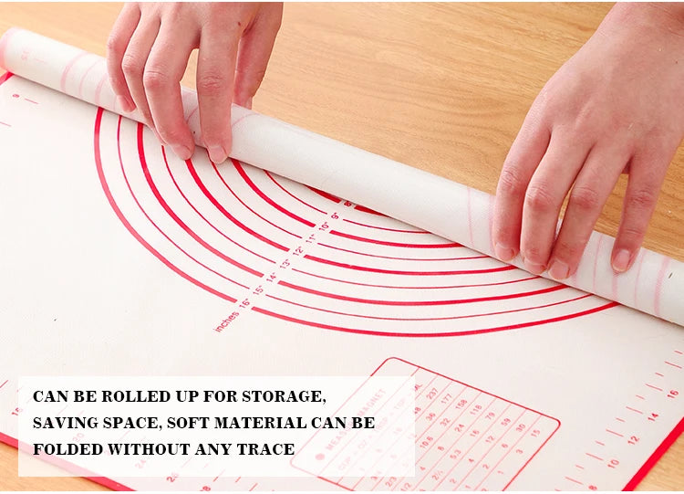 Silicone Baking Mat - Oversize Non Stick Pastry Rolling Mat For Pizza Dough - ZOOMNSTORE
