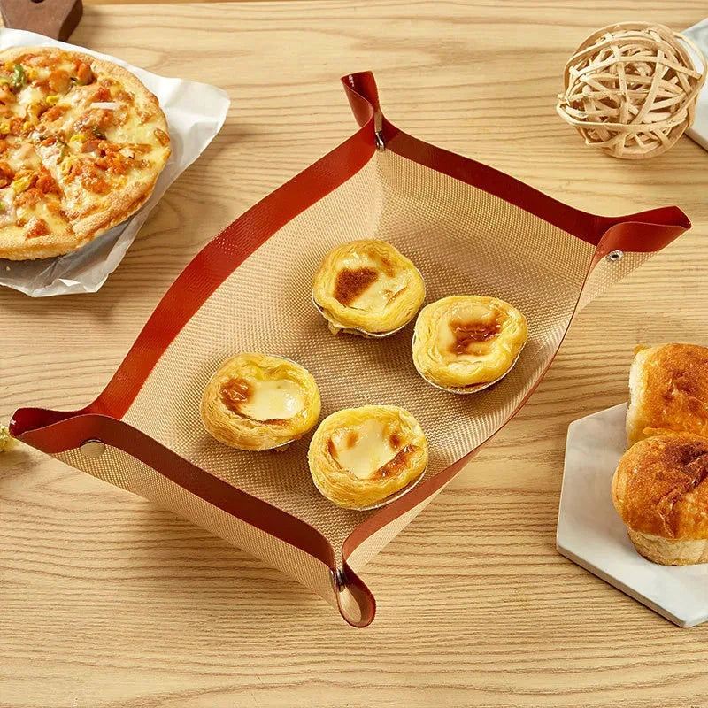 Silicone Baking Mats - Leak-Proof Heat Resistant Mats With Corner Snap Buttons - ZOOMNSTORE