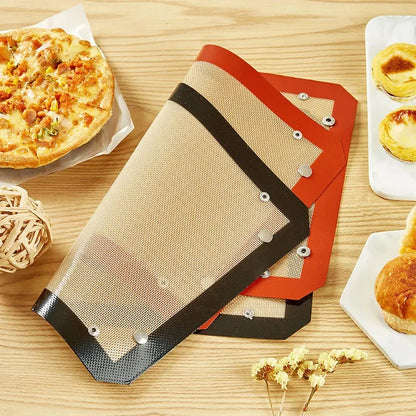 Silicone Baking Mats - Leak-Proof Heat Resistant Mats With Corner Snap Buttons - ZOOMNSTORE