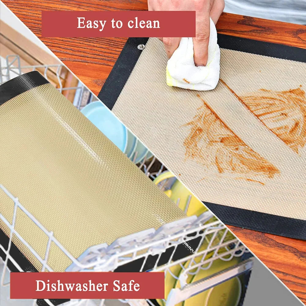 Silicone Baking Mats - Leak-Proof Heat Resistant Mats With Corner Snap Buttons - ZOOMNSTORE