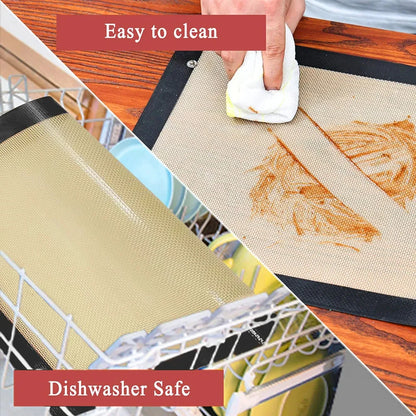 Silicone Baking Mats - Leak-Proof Heat Resistant Mats With Corner Snap Buttons - ZOOMNSTORE
