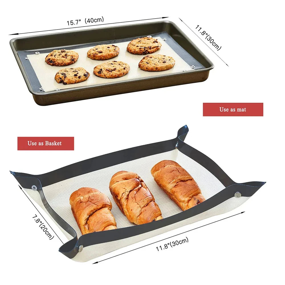 Silicone Baking Mats - Leak-Proof Heat Resistant Mats With Corner Snap Buttons - ZOOMNSTORE