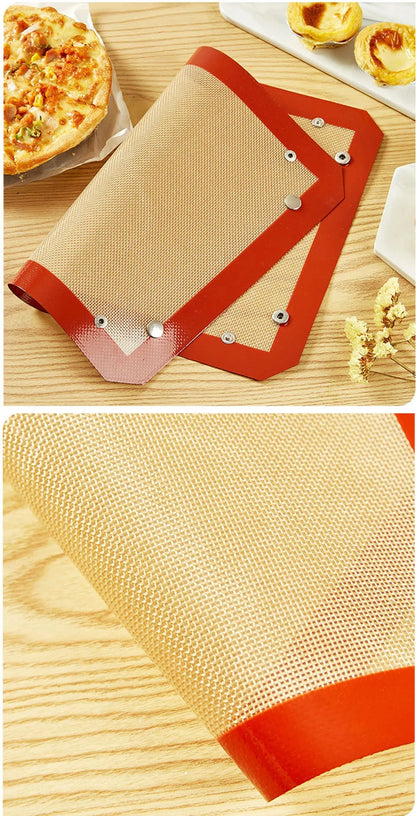 Silicone Baking Mats - Leak-Proof Heat Resistant Mats With Corner Snap Buttons - ZOOMNSTORE