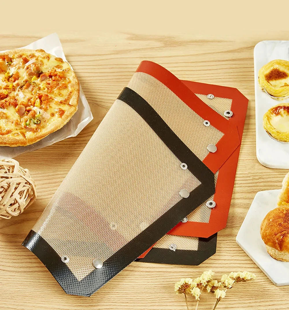 Silicone Baking Mats - Leak-Proof Heat Resistant Mats With Corner Snap Buttons - ZOOMNSTORE