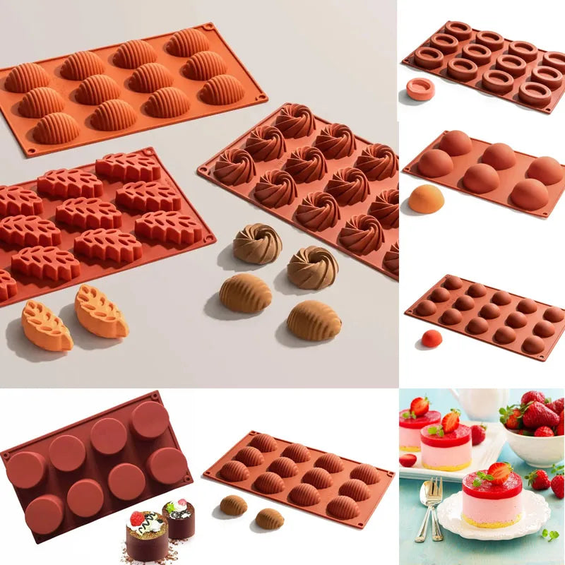 Silicone Baking Mold - 12 Cavity Oval Nonstick Cake Pan | Heat Resistant, Oven Safe - ZOOMNSTORE