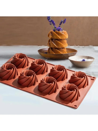 Silicone Baking Mold - 12 Cavity Oval Nonstick Cake Pan | Heat Resistant, Oven Safe - ZOOMNSTORE