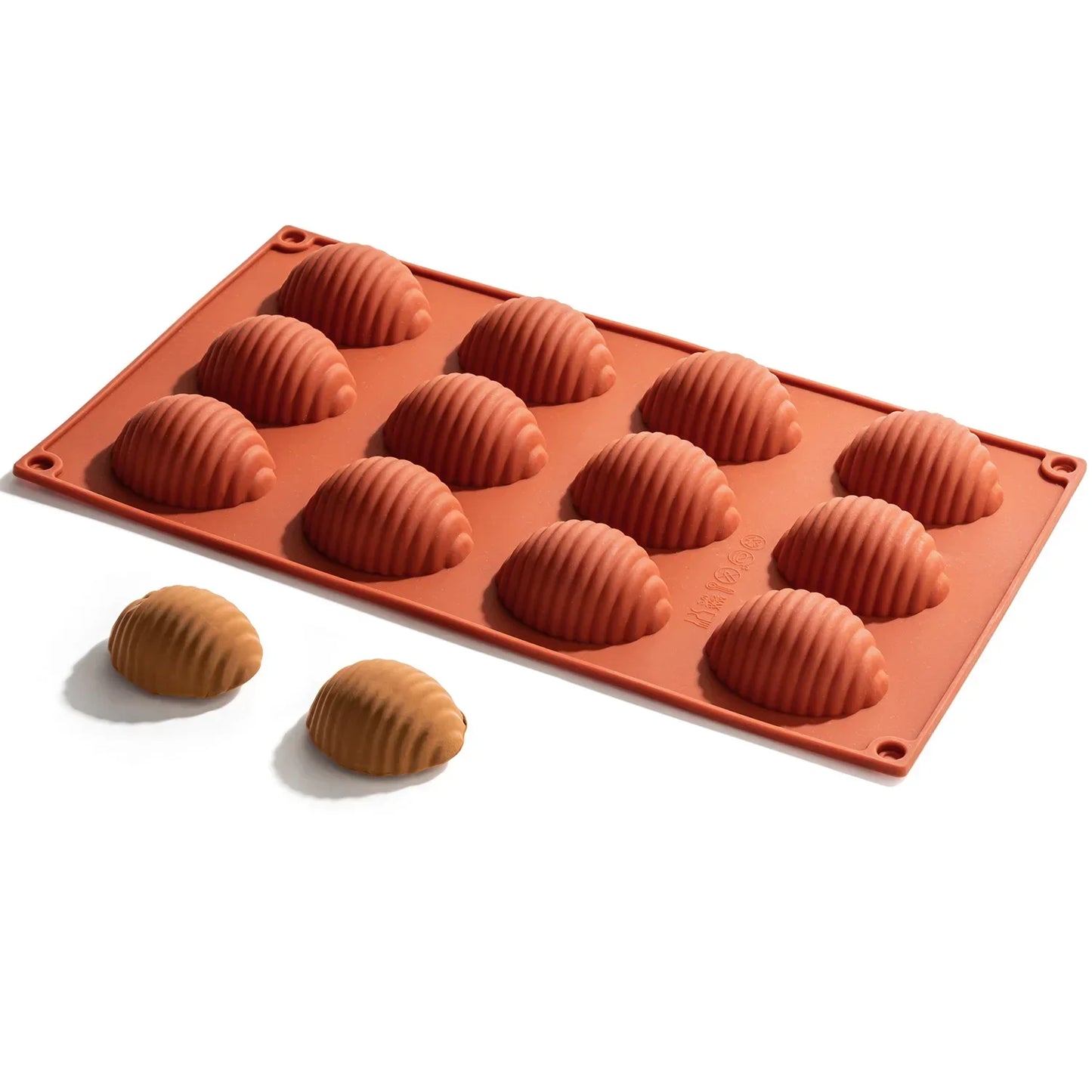 Silicone Baking Mold - 12 Cavity Oval Nonstick Cake Pan | Heat Resistant, Oven Safe - ZOOMNSTORE