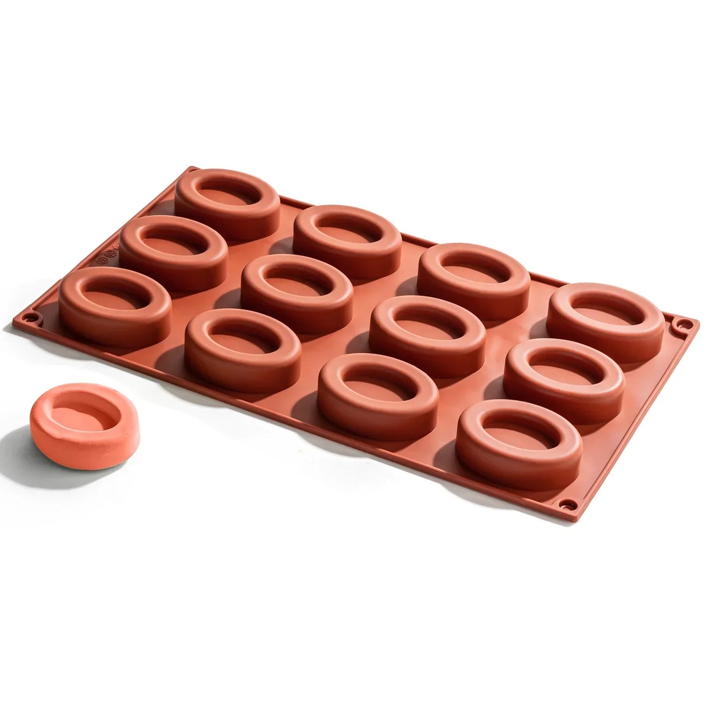 Silicone Baking Mold - 12 Cavity Oval Nonstick Cake Pan | Heat Resistant, Oven Safe - ZOOMNSTORE