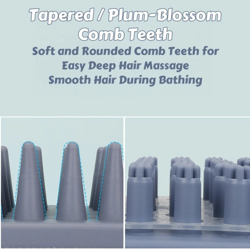 Silicone Bath Brush – 3-Head Pet Grooming Tool for Fur Removal & Wet Hair Collection - ZOOMNSTORE
