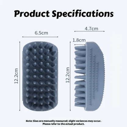 Silicone Bath Brush – 3-Head Pet Grooming Tool for Fur Removal & Wet Hair Collection - ZOOMNSTORE