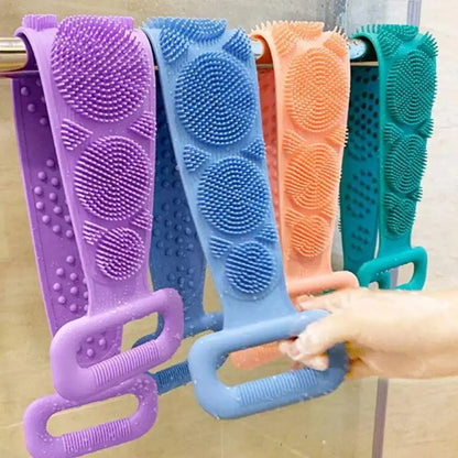 Body Sponge Silicone Brushes Bath Towels Scrubber Rubbing Back Peeling Massage Shower Belt Extended Skin Clean Brushes - ZOOMNSTORE