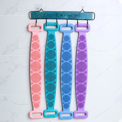 Body Sponge Silicone Brushes Bath Towels Scrubber Rubbing Back Peeling Massage Shower Belt Extended Skin Clean Brushes - ZOOMNSTORE
