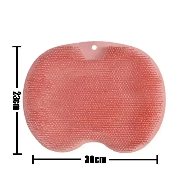 Body Shower Foot Scrubber Brush Wash The Body Cleanser Silicone Sponge Bath Massage Mat Back Brush Wall Mounted with Suction Cup - ZOOMNSTORE