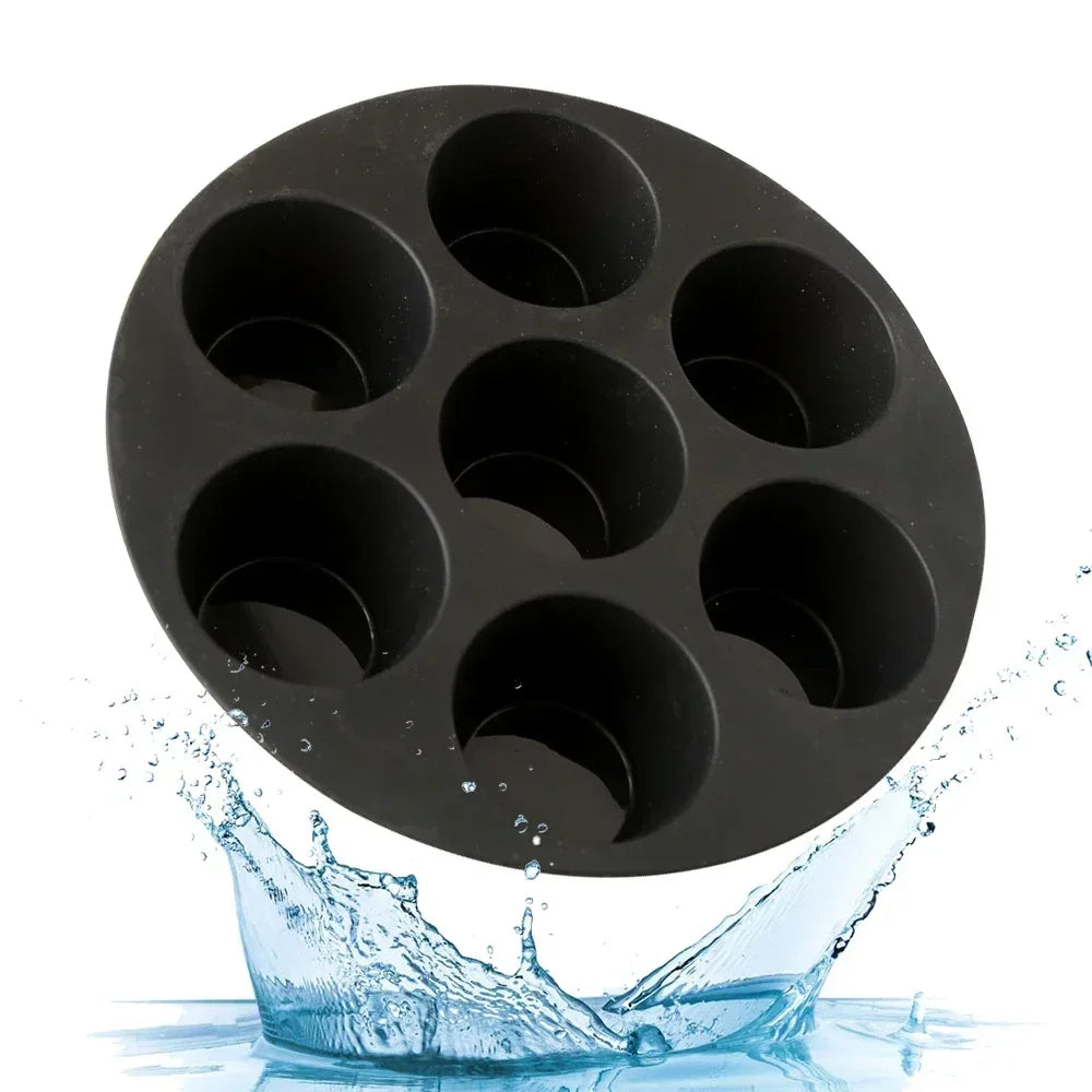 Silicone Cake Cups - 7 Cup Silicone Tray | Air Fryer Accessories & Oven Safe Bakeware - ZOOMNSTORE