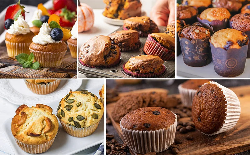 Silicone Cake Cups - 7 Cup Silicone Tray | Air Fryer Accessories & Oven Safe Bakeware - ZOOMNSTORE